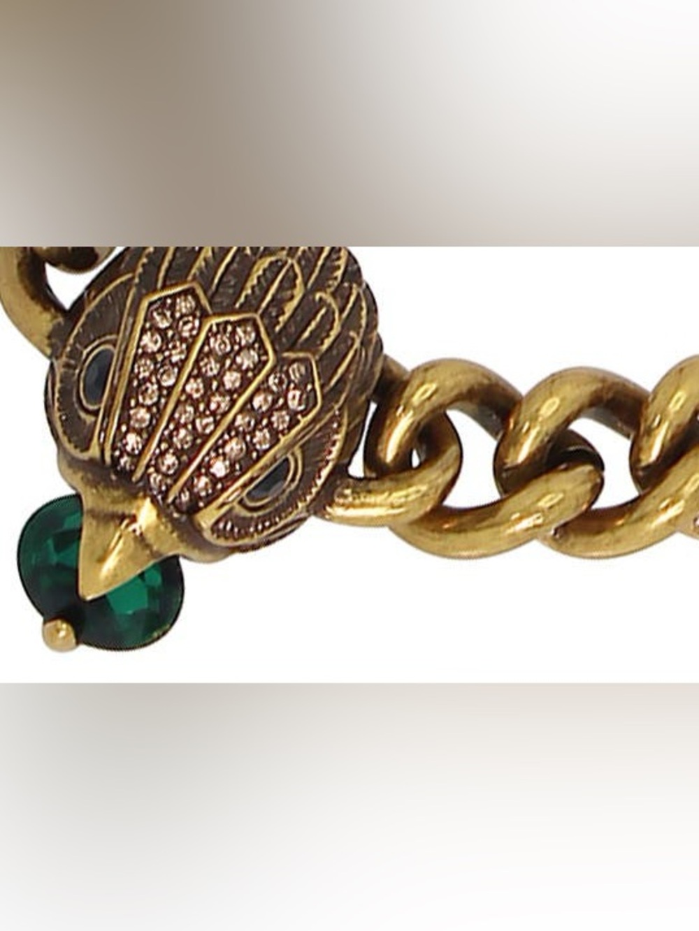KURT GEIGER LONDON
Eagle Head Collar Chain Necklace in Gold Emerald - Picture 6 of 10